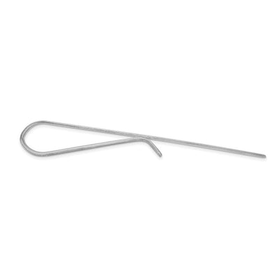 14K White Gold Polished Tie Bar, 50 x 6.5mm