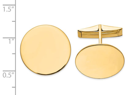 14K Men's Circular Polished Cuff Links (Style MC245)