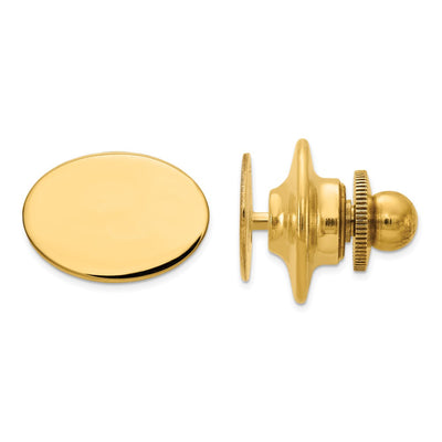 14K Men's Oval High Polished Tie Tac