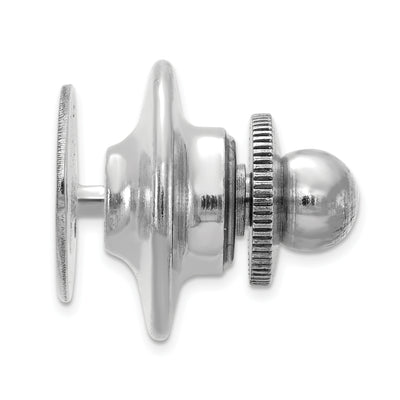 14K White Gold Men's Oval High Polished Tie Tac