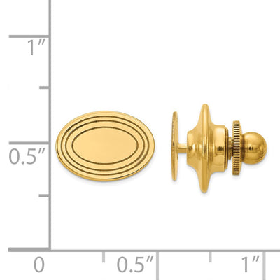 14K Men's Oval w/ Line Design Tie Tac