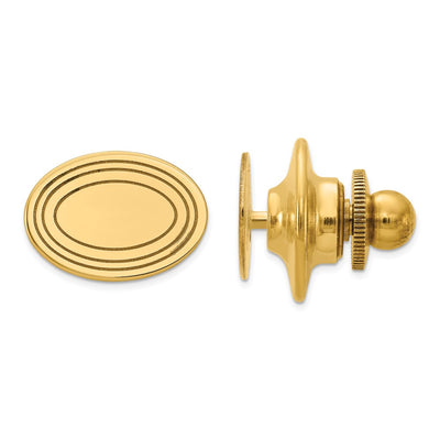 14K Men's Oval w/ Line Design Tie Tac