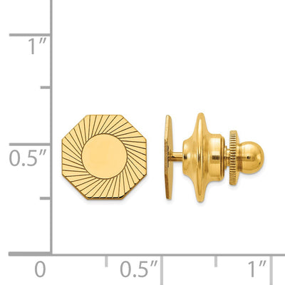 14K Men's Grooved Design Tie Tac