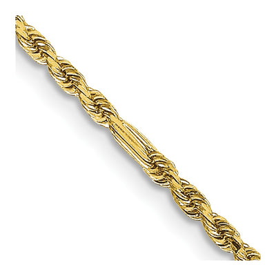 14K Diamond-cut Milano Rope with Lobster Clasp Anklet