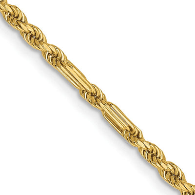 14K Diamond-cut Milano Rope with Lobster Clasp Anklet