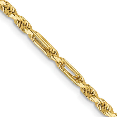 14K Diamond-cut Milano Rope with Lobster Clasp Anklet