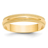 14k Yellow Gold Lightweight Milgrain Half Round Wedding Band Size 10.5