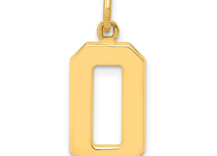 14k Medium Polished Number 0 Charm (Style MP00)