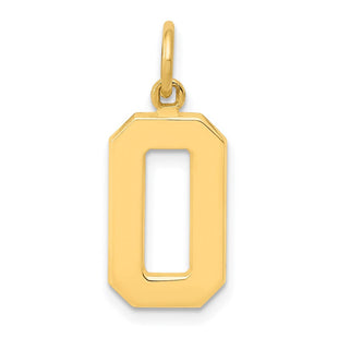 14k Medium Polished Number 0 Charm (Style MP00)