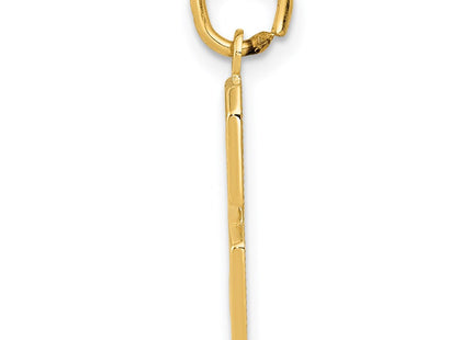 14K gold number 3 charm, alternate view