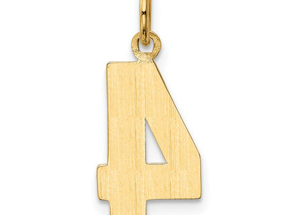 14K gold number 4 charm, another view