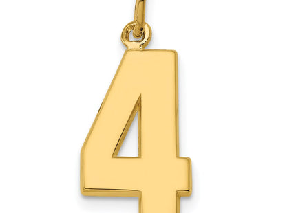 14K gold number 4 charm