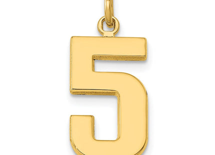 14k Medium Polished Number 5 Charm (Style MP05)