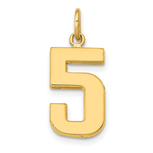 14k Medium Polished Number 5 Charm (Style MP05)