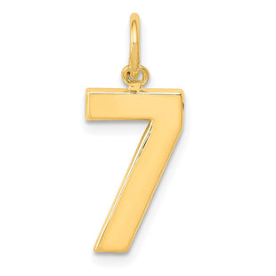 14k Medium Polished Number 7 Charm (Style MP07)