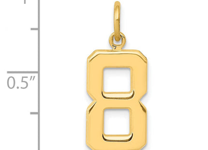 14k Medium Polished Number 8 Charm (Style MP08)