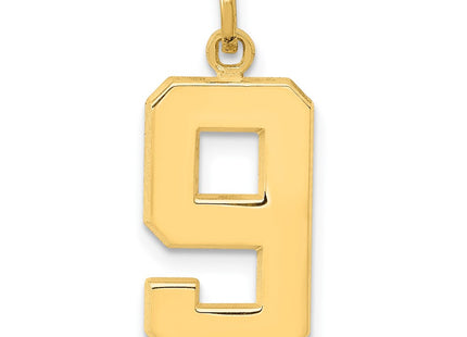 14K gold number 9 charm