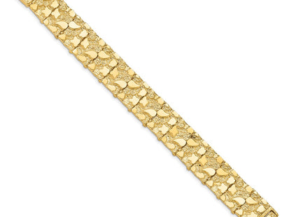 14k Polished and Textured Nugget Bracelet (Style NB15-7)