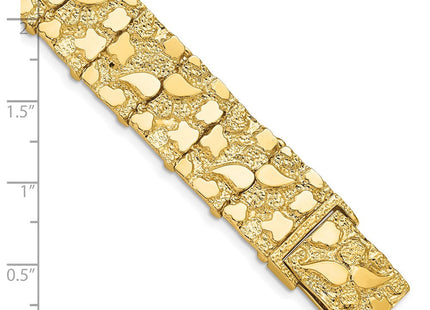 14k Polished and Textured Nugget Bracelet (Style NB15-7)