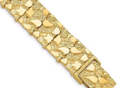 14k Polished and Textured Nugget Bracelet (Style NB15-7)