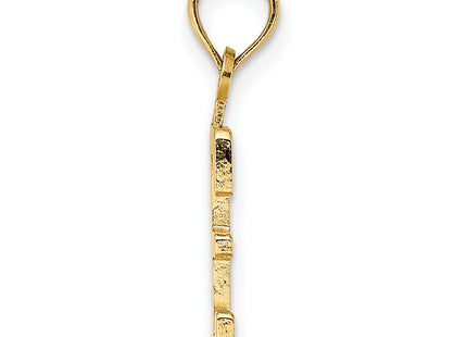14k Polished Number 3 Pendant, 18.95 x 4.41mm