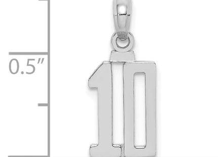 14kw Polished Number 10 Pendant