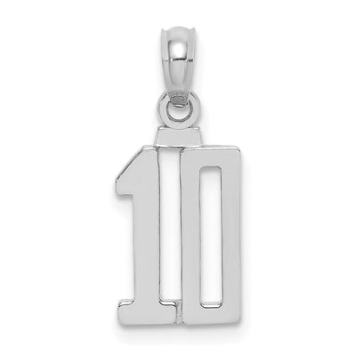 14kw Polished Number 10 Pendant
