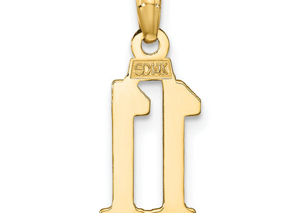 14k Polished Number 11 Pendant