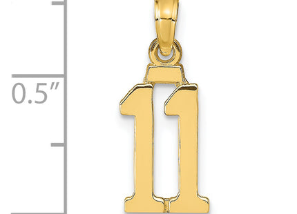 14k Polished Number 11 Pendant