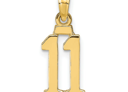14k Polished Number 11 Pendant