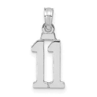 14kw Polished Number 11 Pendant (Style NU11W)