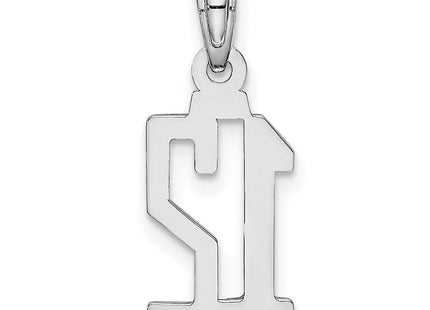 14kw Polished Number 12 Pendant (Style NU12W)