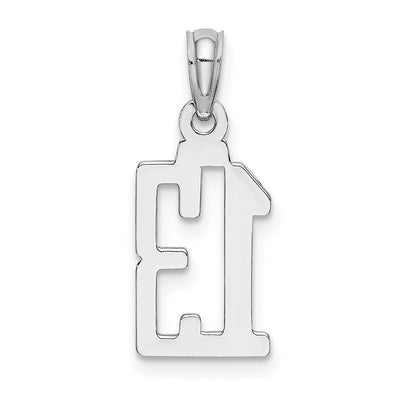 14kw Polished Number 13 Pendant