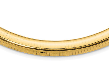 14k Polished Standard Weight Domed Omega Necklace (Style OD10-18)