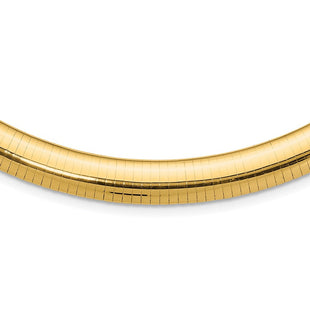 14k Polished Standard Weight Domed Omega Necklace (Style OD10-18)
