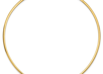14k Polished Standard Weight Domed Omega Necklace (Style OD3-18)