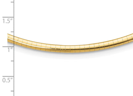 14k Polished Standard Weight Domed Omega Necklace (Style OD3-18)
