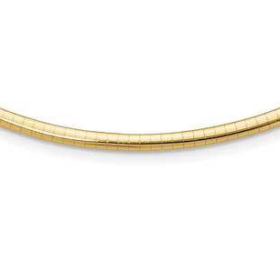 14k Polished Standard Weight Domed Omega Necklace (Style OD3-18)