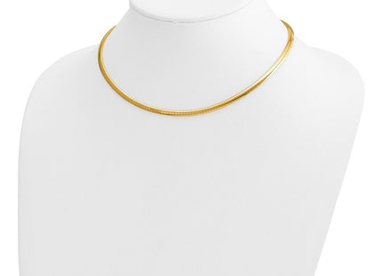 14k Polished Standard Weight Domed Omega Necklace (Style OD4-16)