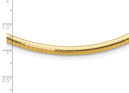 14k Polished Standard Weight Domed Omega Necklace (Style OD4-16)