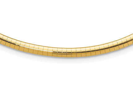 14k Polished Standard Weight Domed Omega Necklace (Style OD4-16)