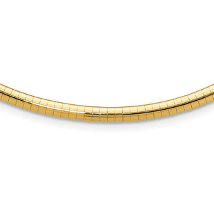 14k Polished Standard Weight Domed Omega Necklace (Style OD4-16)