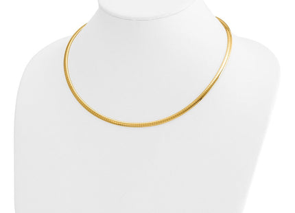 14k Polished Standard Weight Domed Omega Necklace (Style OD4-18)