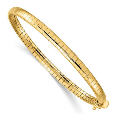 14K Polished Domed Omega Necklace, 16 x 4mm