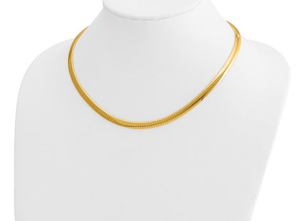 14k Polished Standard Weight Domed Omega Necklace (Style OD6-18)