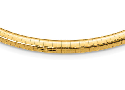 14k Polished Standard Weight Domed Omega Necklace (Style OD6-18)