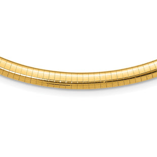 14k Polished Standard Weight Domed Omega Necklace (Style OD6-18)