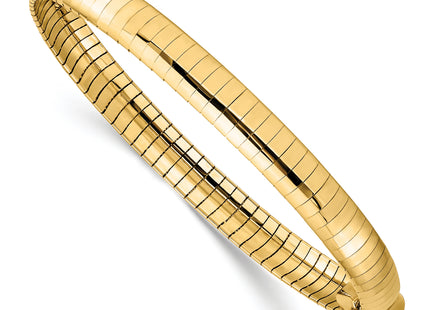 14k Polished Domed Omega Bracelet, 7 x 6mm