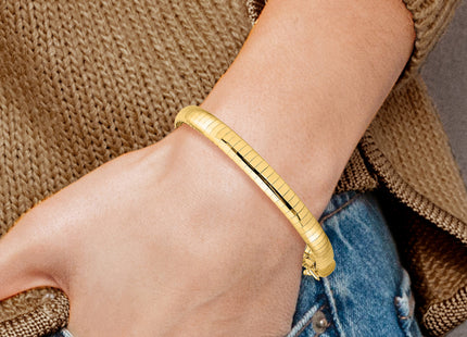 14k Polished Domed Omega Bracelet, 7 x 6mm