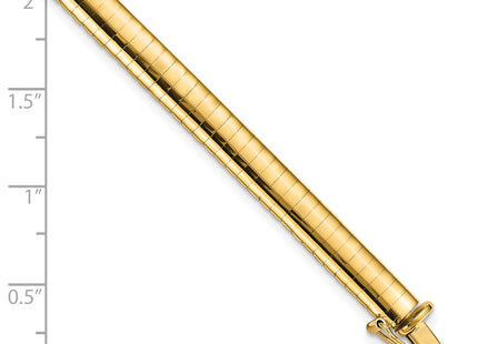 14k Polished Domed Omega Bracelet, 7 x 6mm